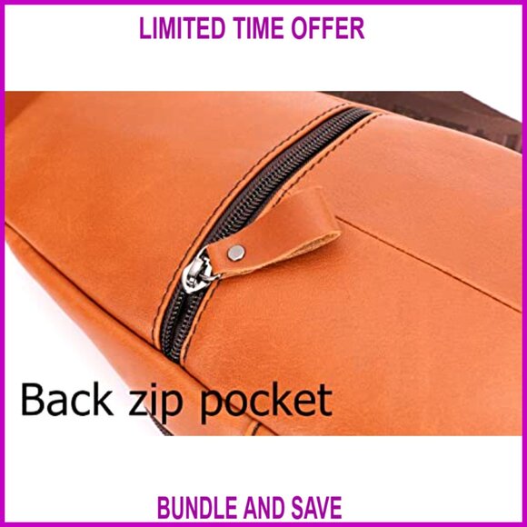 Genuine Leather Sling Crossbody Backpack with Adjustable Strap